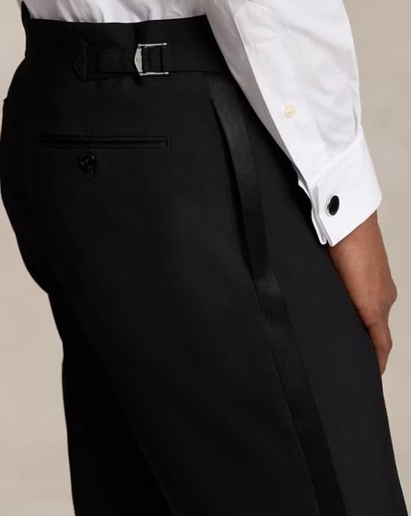 Black Tailored Tuxedo Trousers