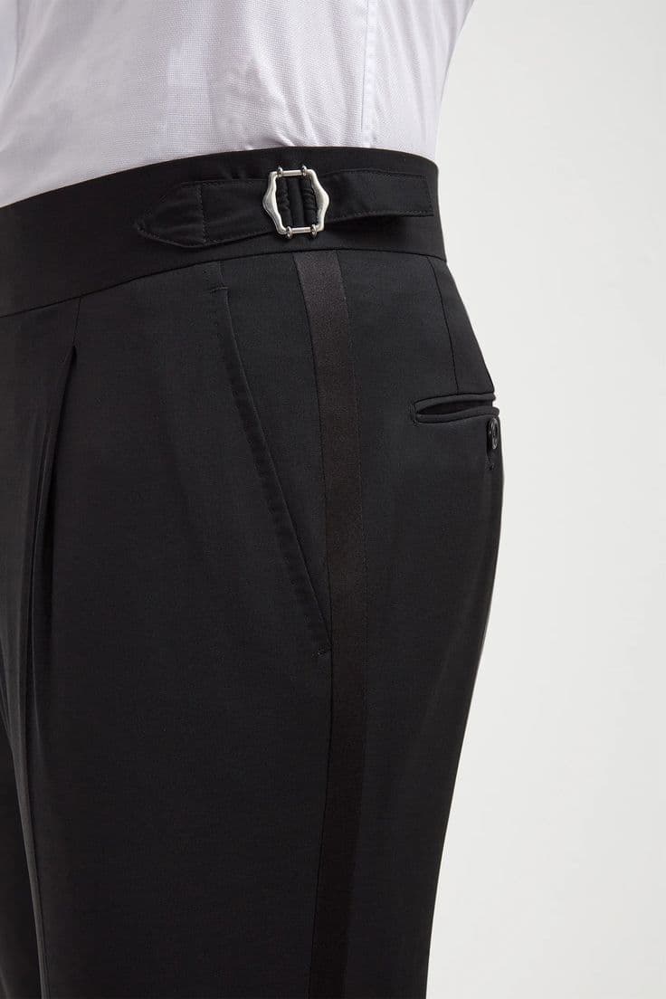 High-Waisted Tailored Tuxedo Trousers