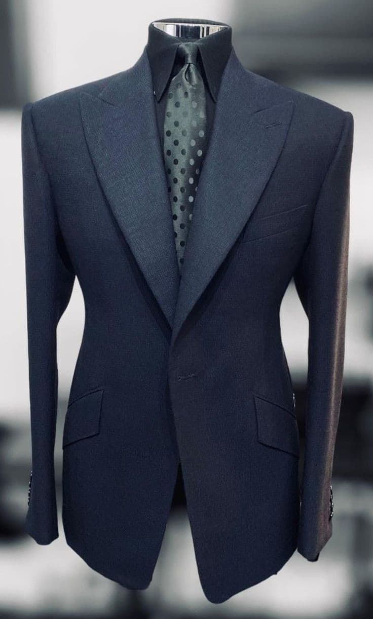 Midnight Navy Single-Breasted Tailored Blazer