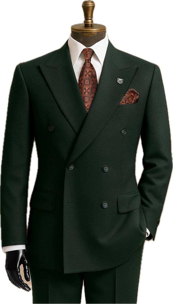 Forest Green Double-Breasted Suit