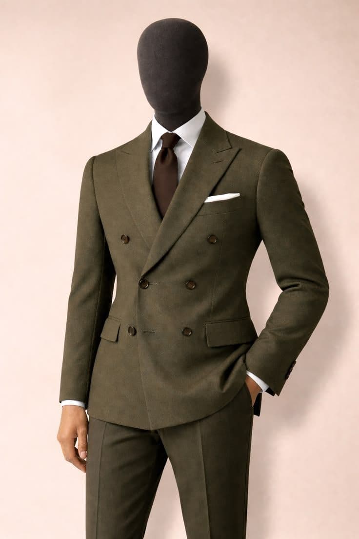 Graphite Wool Double-Breasted Blazer